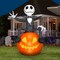 9.5' Gemmy Airblown Inflatable Halloween Jack Skellington sitting on Jack O' Lantern Yard Decoration 229810